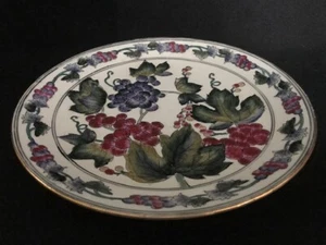 Piatto cinese in ceramica dipinto a mano, stile vintage, design vite, senza scheggiature - Foto 1 di 6