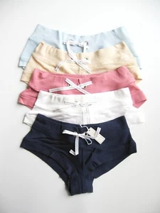 A85BB Gilly Hicks Abercrombie Bow Wide Waistband Soft Waffle Knit Thermal Bikini - Picture 1 of 12