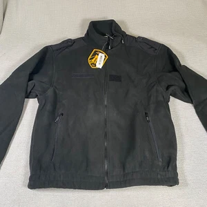 Chaqueta polar de montaña BAF OTAN ECWCS 500 clima frío cremallera completa negra grande - Imagen 1 de 19