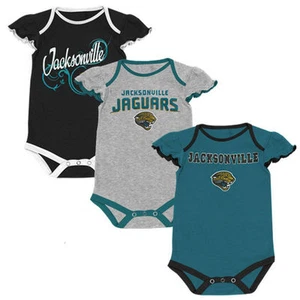 Jacksonville Jaguars NFL Newborn Girls Little Lady 3-Pack Creeper Set 0-3 Months - Picture 1 of 6
