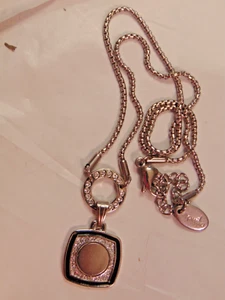 Navika Silver Tone Necklace 18" + 2" Dangle - Pendant Changeable - Picture 1 of 4