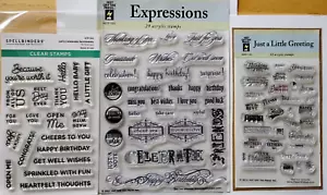 Let’s Celebrate ~ 19 NEW SPELLBINDERS Sentiments STAMPS ~ PLUS 61 More Greetings - Picture 1 of 4