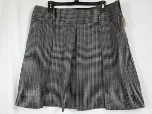 Maurices Womens Skirt Black Plaid Pleated Pockets Size XL New - Picture 1 of 7