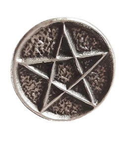 Pentagram Handcrafted From English Pewter Lapel Pin Badge  - Picture 1 of 3