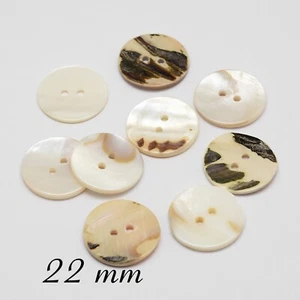 5 Muschelknöpfe Perlmutt MOP Naturknopf 22 mm weiß Kleider- Jacken-Blusenknopf - Bild 1 von 2