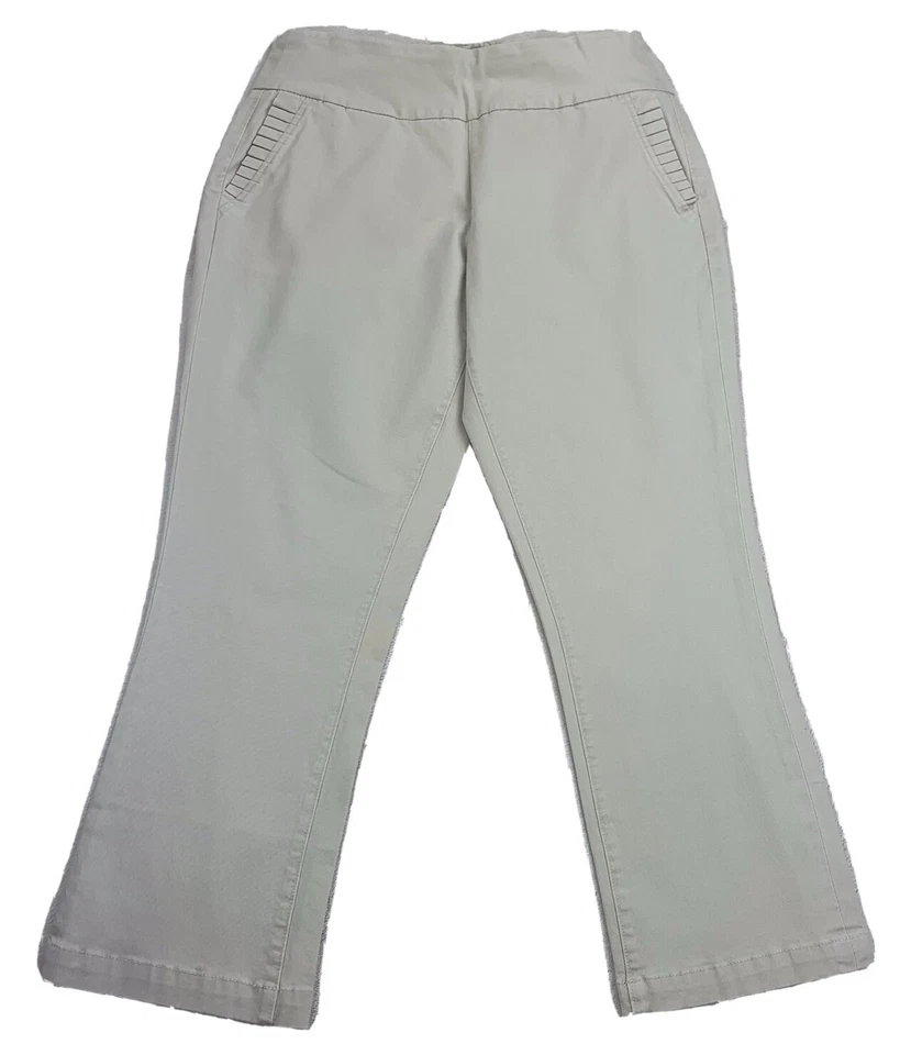 JAG Jeans High Rise Ankle Flare Pants Crop Khaki Pull On Stretchy Curvy Size 6 - Image 1 of 4