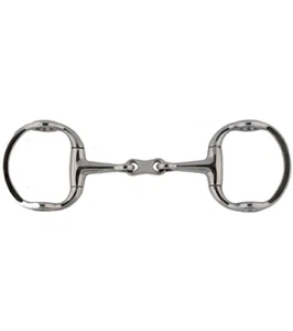 Stainless steel double jointed FRENCH LINK HORSE GAG BIT 5" mouth 75mm rings - Picture 1 of 1