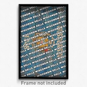 Wisconsin Dells Wisconsin Poster (WI City Souvenir 11x17 Town Print) - Picture 1 of 1