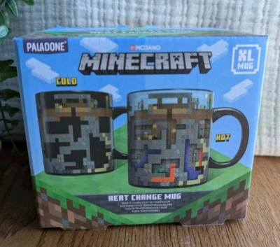NEW Minecraft Color Heat Change Coffee Tea XL Mug Cup Hot Cold Paladone Mojang