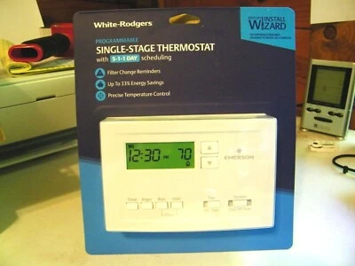 White-Rodgers Programmable Single Stage Thermostat with 5-1-1 Scheduling - #P210 - Image 1 of 2