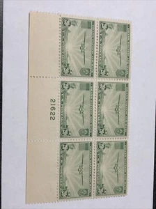 1937 US Airmail C21 China Clipper Plate Block of 6 Superb Mint Never Hinged - Picture 1 of 5