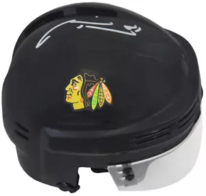 Marian Hossa Signed Chicago Blackhawks Black Hockey Mini Helmet - (SCHWARTZ COA) - Picture 1 of 1
