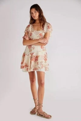 Mini Vestido Free People Floral Marfil Talla M Cottage Boho Caprichoso Love To Love Foto 1 de 4