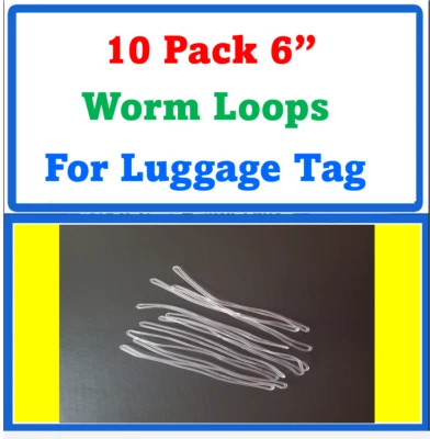 SPECIALIST ID 10 Pack 6 Inch Clear Luggage tag LOOPS WORMS SEE VIDEO