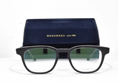 MASUNAGA Eyeglasses Shiny Black Frame 49U #19 48-20-145 - Image 1 of 4