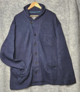 Houston White Target Cardigan Sweater Mens Size XXL Navy Blue Soft Cotton Poly - Picture 1 of 8