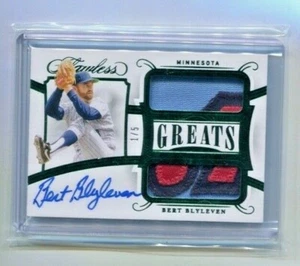 2020 Panini Flawless BERT BLYLEVEN Autograph Game Jersey Logo Patch TWINS #d 1/5 - Picture 1 of 1