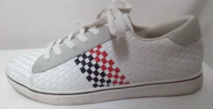 Bernie Mev Leather Checkerboard basket weave tennis shoes sneakers Size Sz 37 7 - Picture 1 of 13