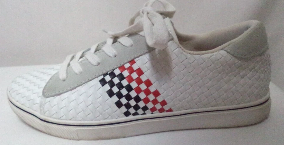Bernie Mev Cuero Cuadros Cesta Tejido Tenis Zapatos Talla 37 7 Foto 1 de 4