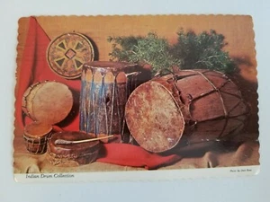 Museum New Mexico INDIAN DRUM COLLECTION Postcard Stamped marked 1977 .09 Old - Picture 1 of 2