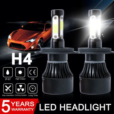 4-Sides 9003 H4 LED Headlight Kit Bulbs Hi/Lo Beam 6500K 9003 HB2 5000W 675000LM - Изображение 1 из 4