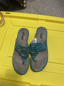 Damen-Slipper Algerien Keilabsatz türkis Größe 10 - Bild 1 von 6