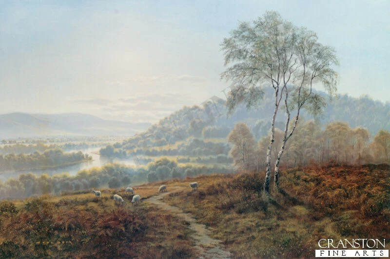 Сентябрьское утро Джеральда Колсона... Английский пейзаж овечья ферма художественная печать  - Изображение 1 из 1