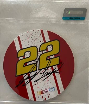 NASCAR Licencia Oficial Vinilo Redondo 3" Calcomanía Adhesiva - Rojo #22 Joey Logano Foto 1 de 2