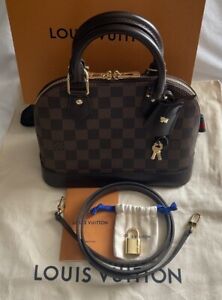 Louis Vuitton N41221 ALMA BB Damier Ebene Crossbody Handbag Made in France