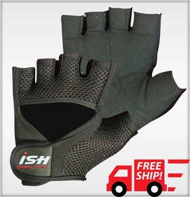 ISH SPORTS Gym Fitness Gloves Cycling Padded Gloves Mountain Bike Biker Training Exercise