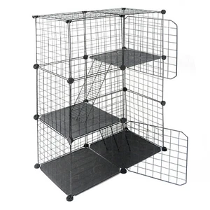 3 Tier Large DIY Collapsible Pet Cat Wire Cage Indoor Outdoor Playpen Vacation - Picture 1 of 10