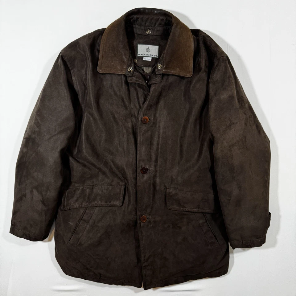 Rainforest Men’s L Brown Barn Coat Suede Collar Down Liner Heritage Grandpacore - Image 1 of 4