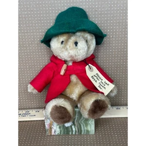 Vintage Paddington Bear Plush Toy Green Hat Red Coat Eden Toys Collectible - Picture 1 of 12