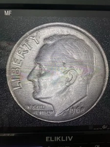 1968-D Roosevelt Dime DD ERROR OFF CENTER RIM AND MORE #10001 - Picture 1 of 11