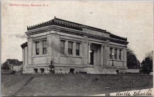 Postal vintage de 1906 de Bayona, Nueva Jersey "Biblioteca Carnegie" / Street View / PCK - Imagen 1 de 2