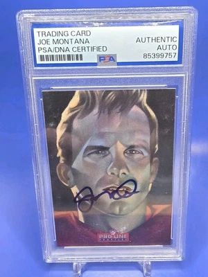 1993 Pro Line Profiles Joe Montana Blue Ink AUTO PSA DNA Certified - Pop1 - Image 1 of 2