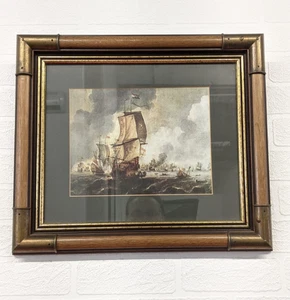 A Battle Of The First Dutch War Reinier Nooms Zeeman Wood Brass Framed Print - Picture 1 of 8