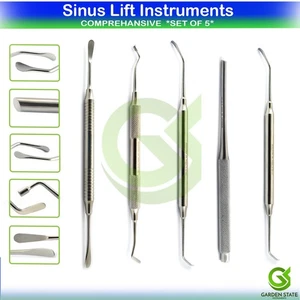 5Pcs Sinus lift Instruments Bone Tamper Plugger Periotome Molt Elevator Curettes - Picture 1 of 3