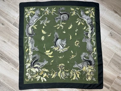 Hermes Scarf ECUREUILS Xavier de Poret One Single Edition in 1966 Squirrel Rare - Image 1 of 4