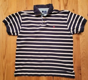 Regatta Men's Large Polo Short Sleeve Blue And White Stripes - Picture 1 of 6