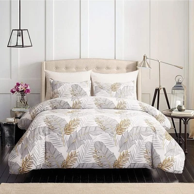GETIANN Soft Bedding Duvet Cover Set Queen Banana Leaf Comforter Cover Set Full - Image 1 of 4