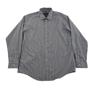 Jos A Bank Reserve Egyptian Cotton Shirt Men's L Grey Check EUC LN Traditional - Picture 1 of 15