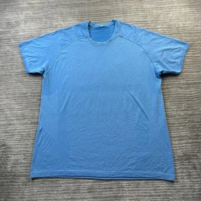 Camisa Lululemon Para Hombre Extra Grande Azul Metal Ventilación Manga Corta Gimnasio Foto 1 de 4