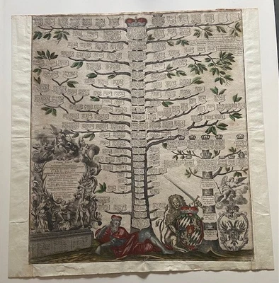 Matthäus Seutter Kupferstich "Stammbaum Kaiser Karl VII." - Bild 1 von 4