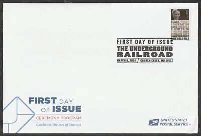 US 5839 The Underground Railroad Catharine Coffin Ceremony Program FDC 2024 - Image 1 of 3