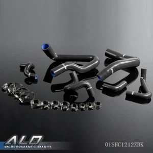 Black Silicone Radiator Hose Clamps Kit Fit For 1986-1993 Mustang GT LX 5.0L - Picture 1 of 12