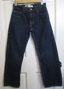 Levi's 505 Straight Leg Jeans Boys Size 14 26x26 Dark Wash 5-+Pocket 60-34384 - Picture 1 of 7