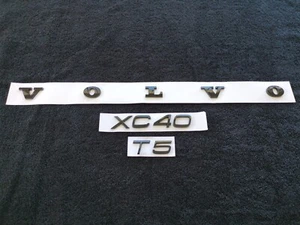 OEM Style Gloss Black Set Volvo XC40 T5 Rear Badge Emblem Decal Replacement - Bild 1 von 4