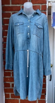 Lauren Jeans Co Ralph Lauren Denim Shirt Dress Women’s Size 10 Chambray Tunic - Image 1 of 4