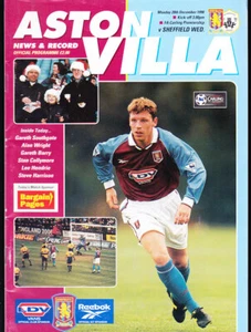 1998/99 ASTON VILLA V SHEFFIELD WEDNESDAY 28-12-1998 Premiership - Picture 1 of 1